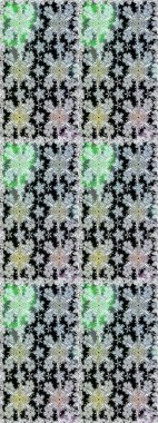 Parlak renkli çiçeklerle ve siyah ve nötr renklerde yapraklarla şaşırtıcı, pürüzsüz çiçek deseni. Moda baskıları için zarif bir şablon. Halk tarzı. Modern çiçek arkaplanı.