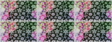 1950-1960 motifleri. El çizimi çiçek unsurları olan soyut, dikişsiz raster deseni. Çiçekli ipek eşarp. Retro tekstil tasarım koleksiyonu. Gri ve nötr gri ve nötr.