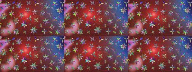 Kahverengi ve kırmızı renkte çiçekler. Sevimli çiçek raster deseni. Düz Çiçek Elementleri Tasarımı. Renk Bahar Teması eskiz şablonu.