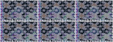 Gri ve nötr renklerde bahar çiçekleri. Raster illüstrasyonu. Çiçek ve yapraklı karalama şeklinde Raster çiçek deseni.