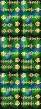 Kar taneleri radyal yeşil, mavi ve gri renkler. Renkli arka planda güzel kar taneleri. Raster illüstrasyonu..