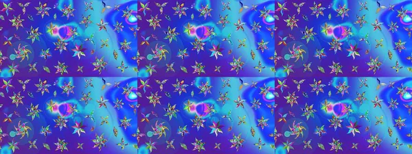 Çiçek deseni. Raster illüstrasyonu. Chichi 'nin kumaş kalıbını çiz. Renkli Bahar Teması eskiz kalıbı. Düz Çiçek Elementleri Tasarımı.