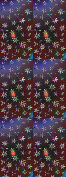 Düz Çiçek Elementleri Tasarımı. Renkli Bahar Teması eskiz kalıbı. Raster Şirin kumaş deseni. Eskiz klasiği.