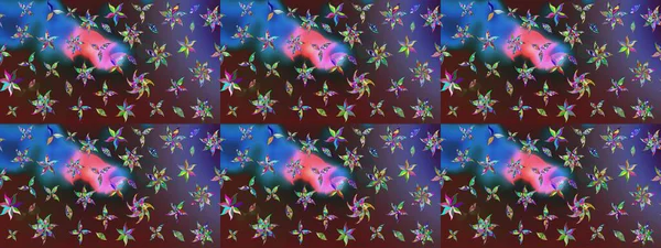 Raster çiçek desenleri çiziyor. Vadinin renkleri.