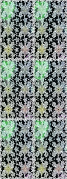 Parlak renkli çiçeklerle ve siyah ve nötr renklerde yapraklarla şaşırtıcı, pürüzsüz çiçek deseni. Moda baskıları için zarif bir şablon. Halk tarzı. Modern çiçek arkaplanı.