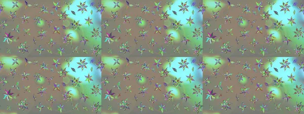 Raster illüstrasyonundaki çiçek desenli çizim. Bej ve gri renkli çiçekler. Renkli Bahar Teması eskiz kalıbı. Düz Çiçek Elementleri Tasarımı.