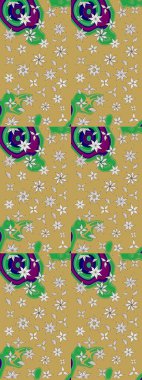 Sarı ve nötr renklerde güzel çiçekli eskiz deseni, suluboya çiçek deseni, duvar kağıdı, kart veya kumaş için fayanslı. Raster..