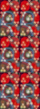 Kırmızı renkte çiçekler. Şatafatlı bahar bahçesi dokusu. Raster illüstrasyonu. Çiçek deseni. Kırmızı renkte çiçek çizimi.