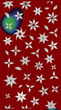 Renkli Bahar Teması eskiz kalıbı. Kırmızı renkte çiçekler. Çiçek desenli eskiz. Düz Çiçek Elementleri Tasarım Raster illüstrasyonu.