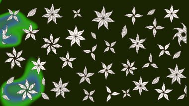 Renkli Bahar Teması eskiz kalıbı. Çiçek deseni. Raster güzel kumaş deseni çiziyor. Düz Çiçek Elementleri Tasarımı.