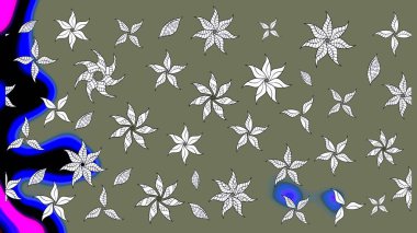 Raster illüstrasyonu. Moda arka planında parlak buketler. Kumaş, duvar kağıdı ve kağıt üzerine baskı yapmak için gelişen arka plan. Eski usul küçük çiçekli şirin bir eskiz deseni..