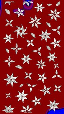 Raster illüstrasyonu. Kırmızı renklerde. Çiçek. Taslak dekoratif arka plan, çiçek mandala.