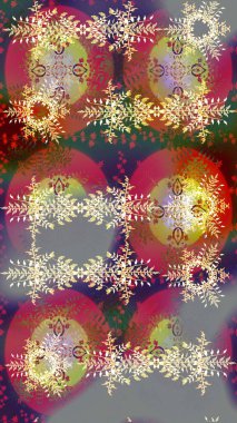 Grafiksel element dekorasyonu. Düz dizayn. Kar Tanesi Mozaik ikonu. Sembol kışı, donmuş, Noel, yeni yıl tatili. Gri, kahverengi ve kırmızı siluet kar tanesi işareti. Raster illüstrasyonu.