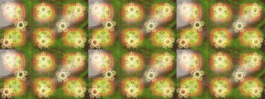 Yeşil, nötr ve kahverengi renklerde şirin kar taneleri. Kışın sembolü, mutlu noeller, mutlu yeni yıl kutlaması Raster illüstrasyonu. Basit bir kar tanesi. Soyut duvar kağıdı, ambalaj dekorasyonu.