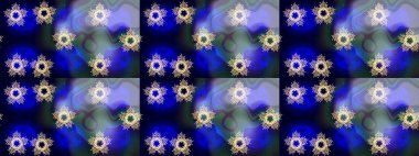 Süslü kumaş deseni. Renkli Bahar Temalı Kusursuz Arkaplan. Raster illüstrasyonunda kusursuz çiçek deseni. Düz Çiçek Elementleri Tasarımı.