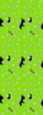 Parmak izi, kumaş, duvar kâğıdı, tekstil için raster dokusu. Nakış desenli çiçek deseni. Renkli grunge, yakut yeşil çiçeklerle soyut arkaplanı zenginleştirir.