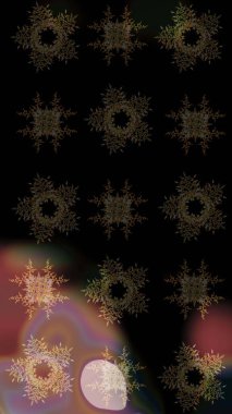 Retro tarzı, kış elementleri. Modern soyut tasarım posteri, kapak, siyah, kahverengi ve gri renkli kart tasarımı. Son moda kar taneleri ve elementler onun kartlarını gösteriyor. Kar taneleri tasarımı.