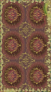 Düz Çiçek Elementleri Tasarımı. Sevimli çiçek raster deseni. Renkli Bahar Temalı Kusursuz Arkaplan. Kahverengi renkte çiçekler.