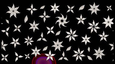 Raster illüstrasyonundaki çiçek desenli çizim. Siyah ve nötr renkte çiçekler.