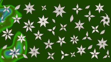 Moda baskıları için zarif bir şablon. Parlak renkli çiçekleri ve yeşil ve nötr renklerde yaprakları olan harika bir çiçek deseni. Halk tarzı. Modern çiçek arkaplanı.