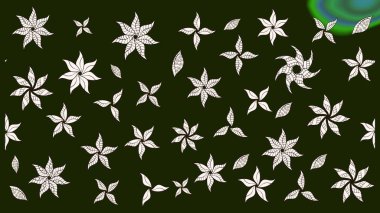 Çiçek desenli çizim. Raster illüstrasyonu. Gri ve nötr renkte çiçekler. Asya tekstil tarzında. Raster illüstrasyonu.