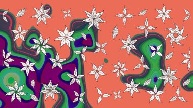 Çiçekli çiçek deseni, suluboya. Raster deseni. Küçük çiçekte güzel bir çiçek deseni..