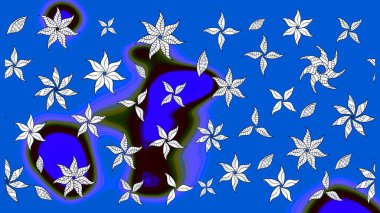 Mavi ve nötr renklerde çiçekler. Renkli Bahar Teması eskiz kalıbı. Düz Çiçek Elementleri Tasarımı. Çiçek desenli eskiz, yaz çiçekleri..