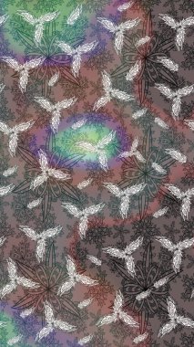 Gri renkli çiçekler. Çiçek desenli eskiz, darbeler, sıçramalar, yaz çiçekleri. Raster illüstrasyonu.