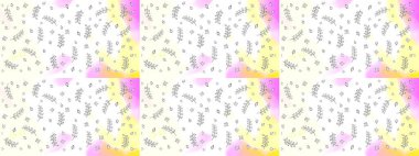 Suluboya, elle çizilmiş. Eskiz arkaplan modeli. Beyaz, nötr ve bej renkli yapraklı yabani çiçekler. Raster illüstrasyonu.