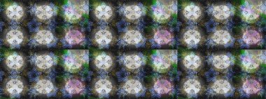 Renkli elementlerle Raster ilginç desen.