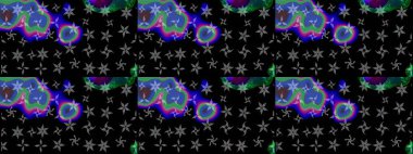 Sanat terapisi tarzı zen çizim için siyah ve mavi mandala şeklinde kar taneleri. El çizimi, dövme stili, kumaş tasarımı ve Raster illüstrasyonunda kartlar..