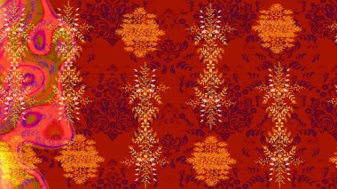 Renkli arka planda izole tatlı kar taneleri. Kırmızı, turuncu ve mor renkli kar taneleri. Raster illüstrasyonu. Kar tanesi raster deseni.