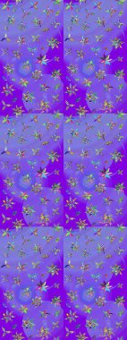 Raster illüstrasyonu. Moda arka planında parlak buketler. Kumaş, duvar kağıdı ve kağıt üzerine baskı yapmak için gelişen arka plan. Eski usul küçük çiçekli şirin bir eskiz deseni..