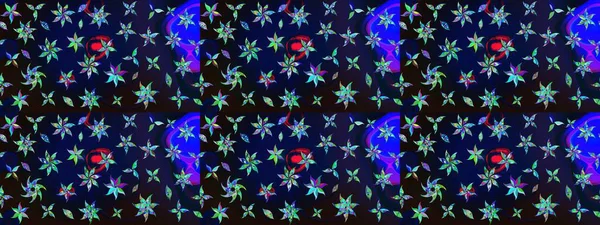 Çiçekli çiçek deseni, suluboya. Düz Çiçek Elementleri Tasarım Raster illüstrasyonu. Gri ve mavi renkli çiçekler. Renkli Bahar Teması çizim şablonu.