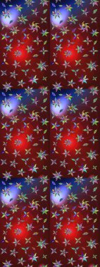 Renkli Bahar Teması eskiz kalıbı. Raster illüstrasyonundaki çiçek desenli çizim. Kırmızı ve kahverengi renkte çiçekler. Düz Çiçek Elementleri Tasarımı.