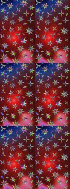 Düz Çiçek Elementleri Tasarımı. Chichi 'nin kumaş kalıbını çiz. Raster illüstrasyonu. Çiçek deseni. Renkli Bahar Teması çizim şablonu.