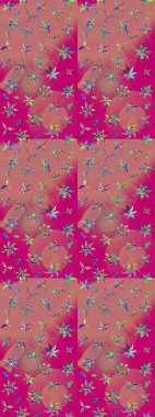 Raster illüstrasyonu. Şatafatlı bahar bahçesi dokusu. Çiçek deseni. Çiçek çizimi arkaplanı.