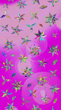 Raster illüstrasyonu. Asya tekstil tarzında. Çiçek desenli çizim. Düz Çiçek Elementleri Tasarımı. Renkli Bahar Teması eskiz kalıbı. Güzel kumaş deseni.