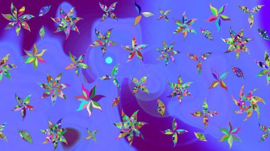 Çiçekli bahar çiçekleri. Küçük renkli çiçekler. Motley illüstrasyonu. Moda baskıları için zarif bir şablon. Küçük çiçekte güzel bir desen. Çizim.