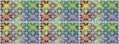 Geleneksel raster ve altın desen. Damask pürüzsüz süsü. Nötr ve yeşil renkler üzerinde klasik oryantal desen.