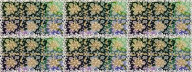 Barok tarzında altın çiçek süsü. Antika altın tekrarlanabilir duvar kağıdı. Gri ve nötr renklerde altın element. Damask arkaplanı tekrarlayan kusursuz desen.