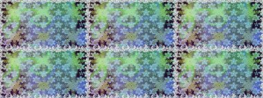 Raster illüstrasyonu. Süslü dekorasyon. Damask altın soyut çiçek nötr ve yeşil renklerde pürüzsüz desen.