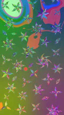 Çiçekli yaz çiçekleri. Küçük renkli çiçekler. Motley illüstrasyonu. Küçük çiçekte güzel bir desen. Robot resim. Moda baskıları için zarif bir şablon.