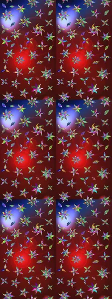 Renkli Bahar Teması eskiz kalıbı. Raster illüstrasyonundaki çiçek desenli çizim. Kırmızı ve kahverengi renkte çiçekler. Düz Çiçek Elementleri Tasarımı.