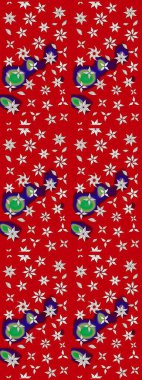 Raster illüstrasyonundaki çiçek desenli çizim. Suluboya tarzında kırmızı ve nötr renkte çiçekler.