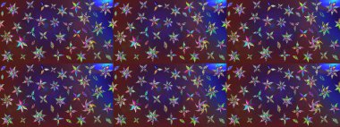 Raster illüstrasyonundaki çiçek desenli çizim. Çiçekler mor ve mor renkler suluboya tarzında.