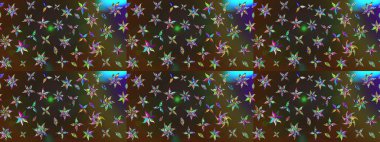 Raster illüstrasyonundaki çiçek desenli çizim. Suluboya tarzında kahverengi ve gri renkte çiçekler.