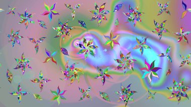 Çiçek arkaplanlı soyut zarafet eskiz deseni. Raster Güzel kumaş deseni.