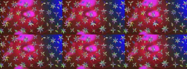 Kırmızı ve kahverengi renkte etnik çiçeklerle süslenmiş zarif bir eskiz şekli. Asya Tekstil 'inde Raster Çiçek İllüstrasyonu.