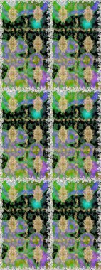 Duvar kâğıdı barok, İspanyol kumaşı. Çiçek deseni. Kusursuz raster arka plan. Şık bir grafik desen. Kahverengi ve bej renklerdeki altın elementler.